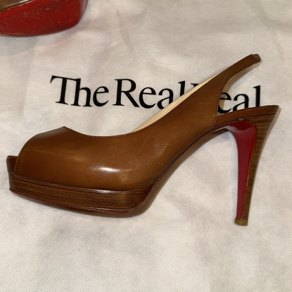 Cognac Christian Louboutin calf leather heels, size 36 (5.5/6 US) - Picture 8 of 13